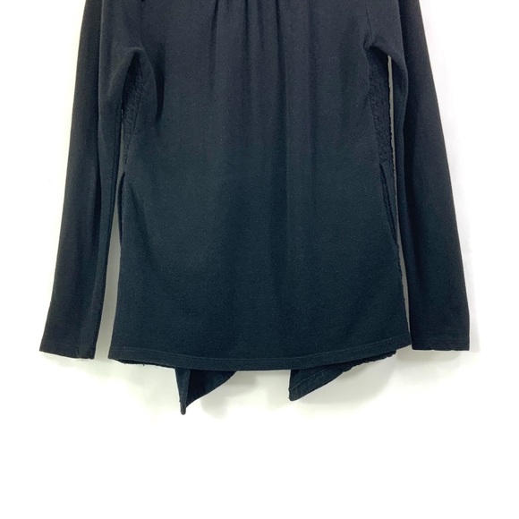 ♻️DONATED♻️ LUCKY BRAND Sweater Open Front Cardigan Black G7 - Picture 5 of 5